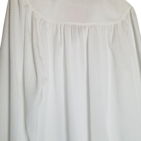 Kate Spade NWT White Fluid Jacquard Ruffle Blouse Womens XL Sheer Classy Classic - Picture 2 of 13